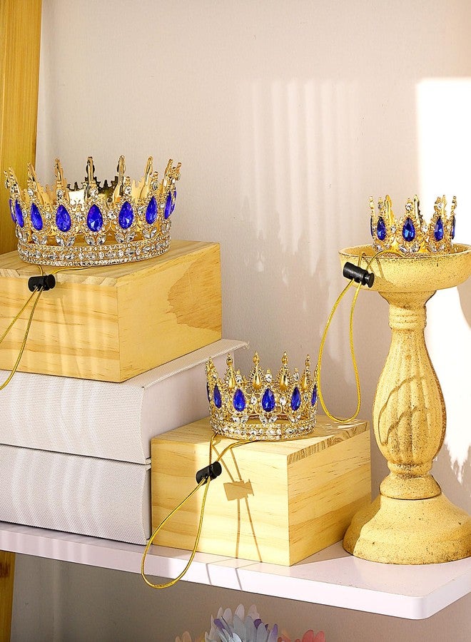 Abbylike Pet Rhinestone King Crown, Queen Crown for Birthday New Year Costume for Small Dog Cat Cosplay Party Accessories Adoption Celebration Wedding Birthday Photos Prop Costume(Blue,Small) - Image 4